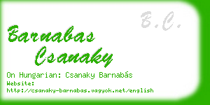 barnabas csanaky business card