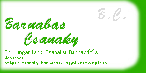 barnabas csanaky business card